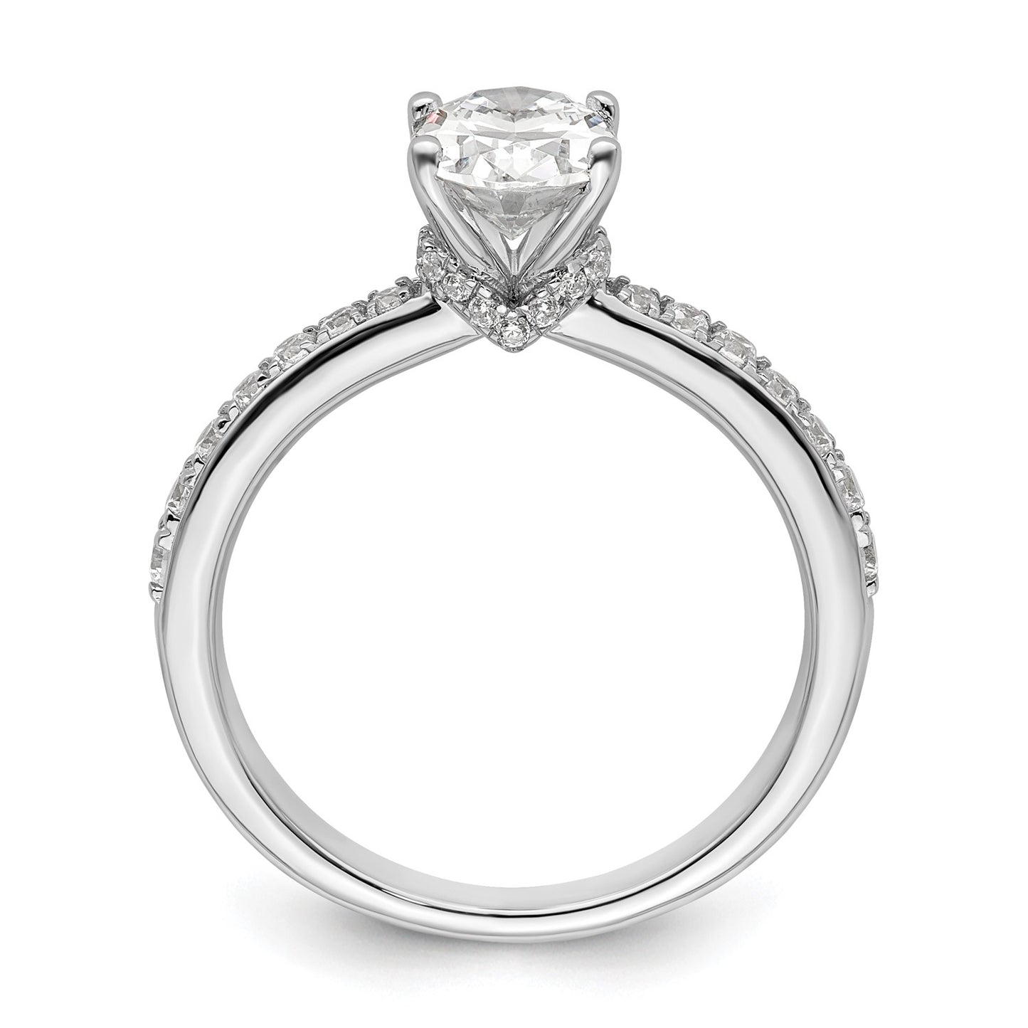 True Origin 14k White Gold 1/4 carat Lab Grown Diamond VS  D E F  Semi Mount Oval Engagement Ring