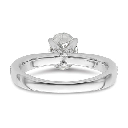 True Origin 14k White Gold 1/4 carat Lab Grown Diamond VS  D E F  Semi Mount Oval Engagement Ring