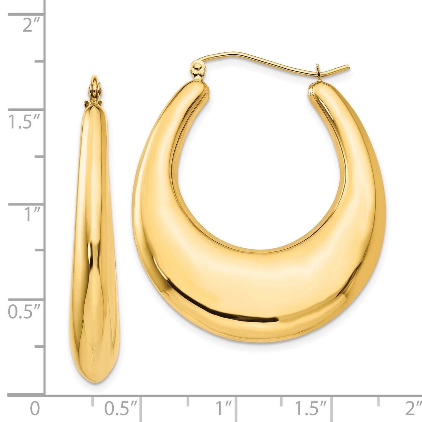 14k Polished Hoop Earrings