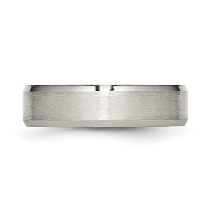 Chisel Stainless Steel Brushed and Polished 6mm Flat Beveled Edge Band