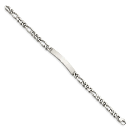 Chisel Stainless Steel Polished Figaro Chain 8.25 inch ID Bracelet