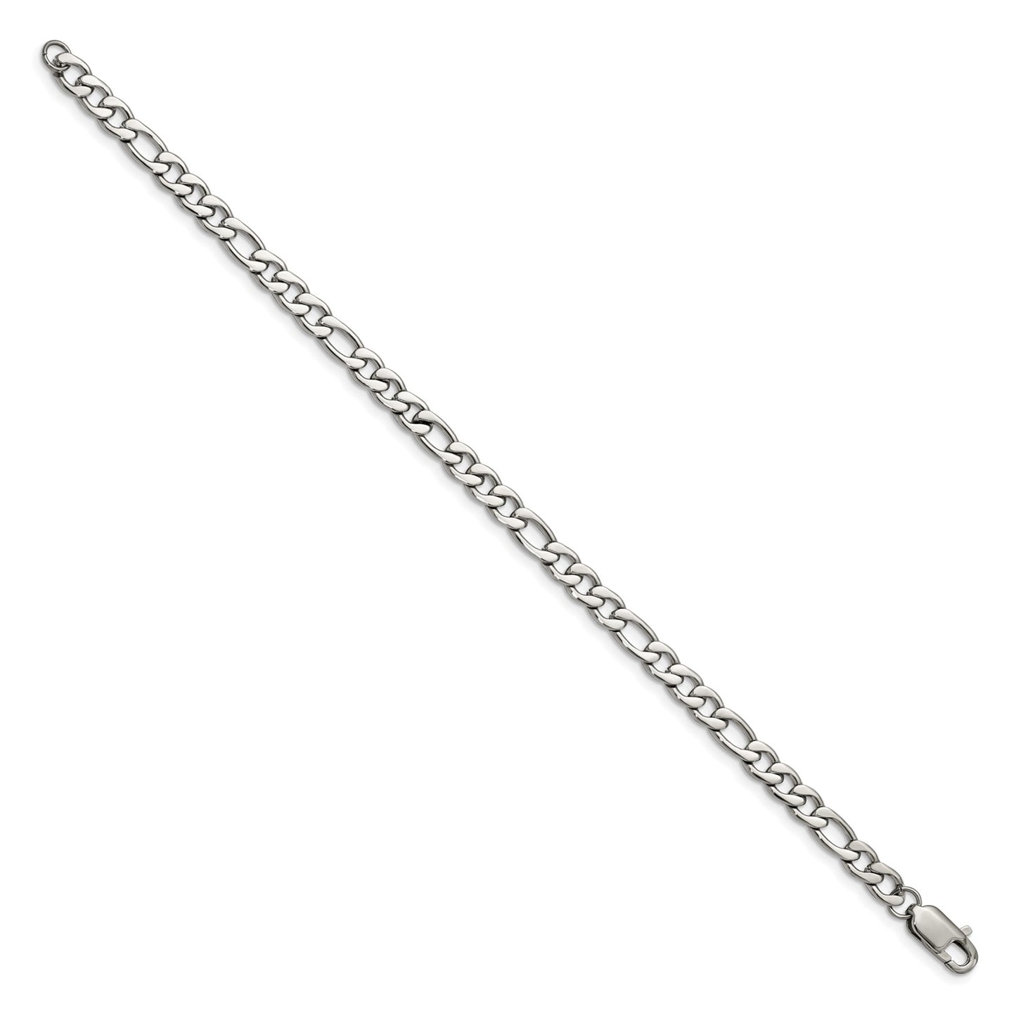 Chisel Stainless Steel Polished 9 inch Figaro Bracelet