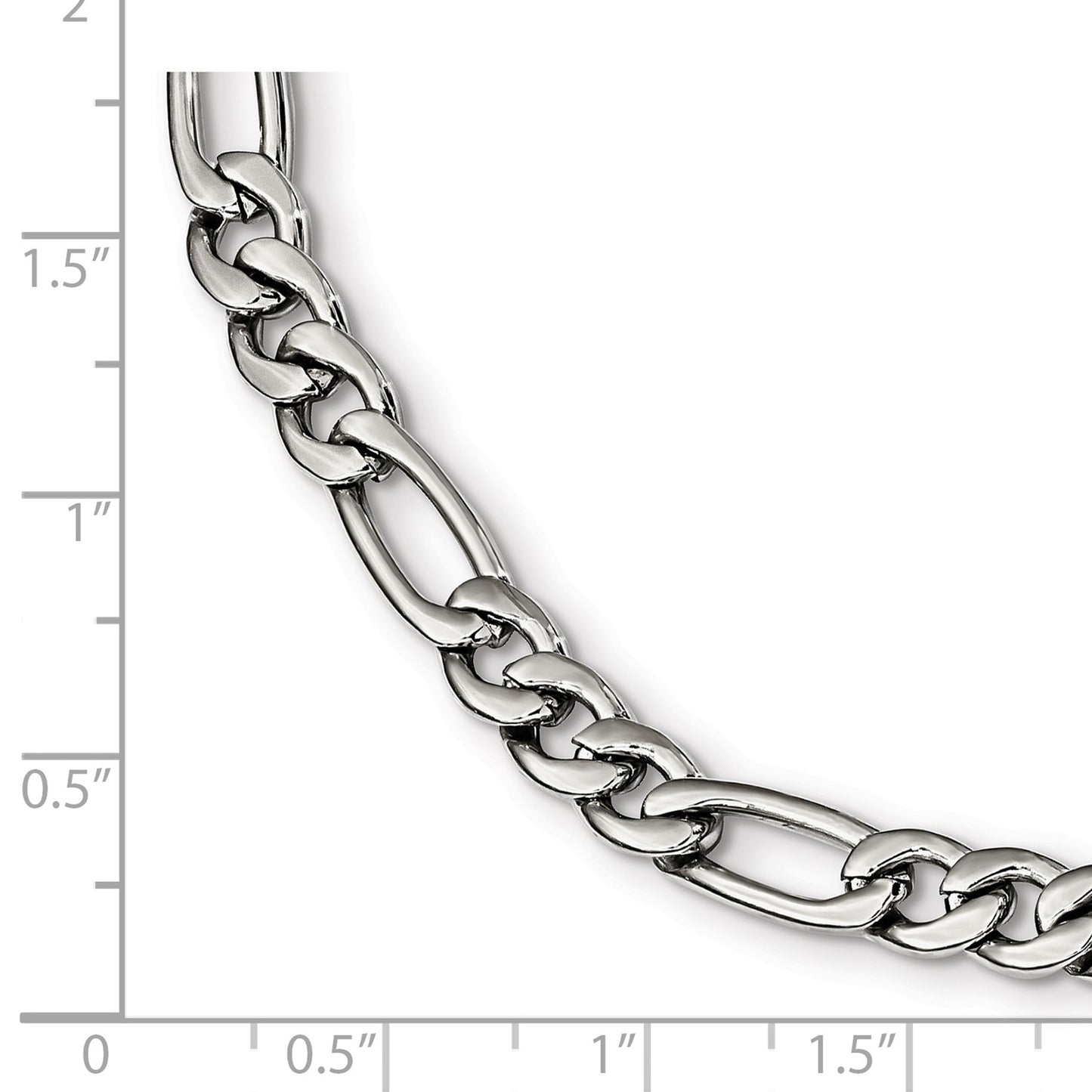 Chisel Stainless Steel Polished 9 inch Figaro Bracelet