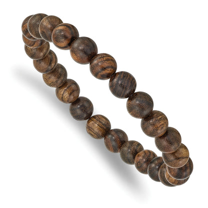 Chisel 8mm Tigerwood Beaded Stretch Bracelet