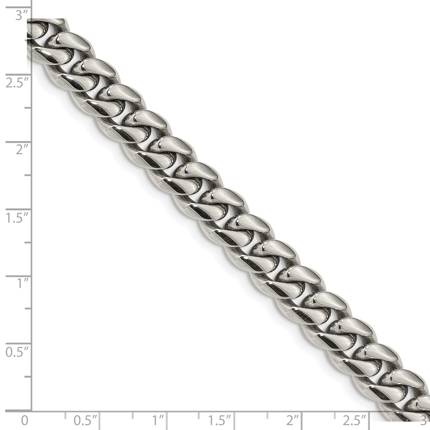 Chisel Stainless Steel Polished 8.5 inch Curb Chain Bracelet