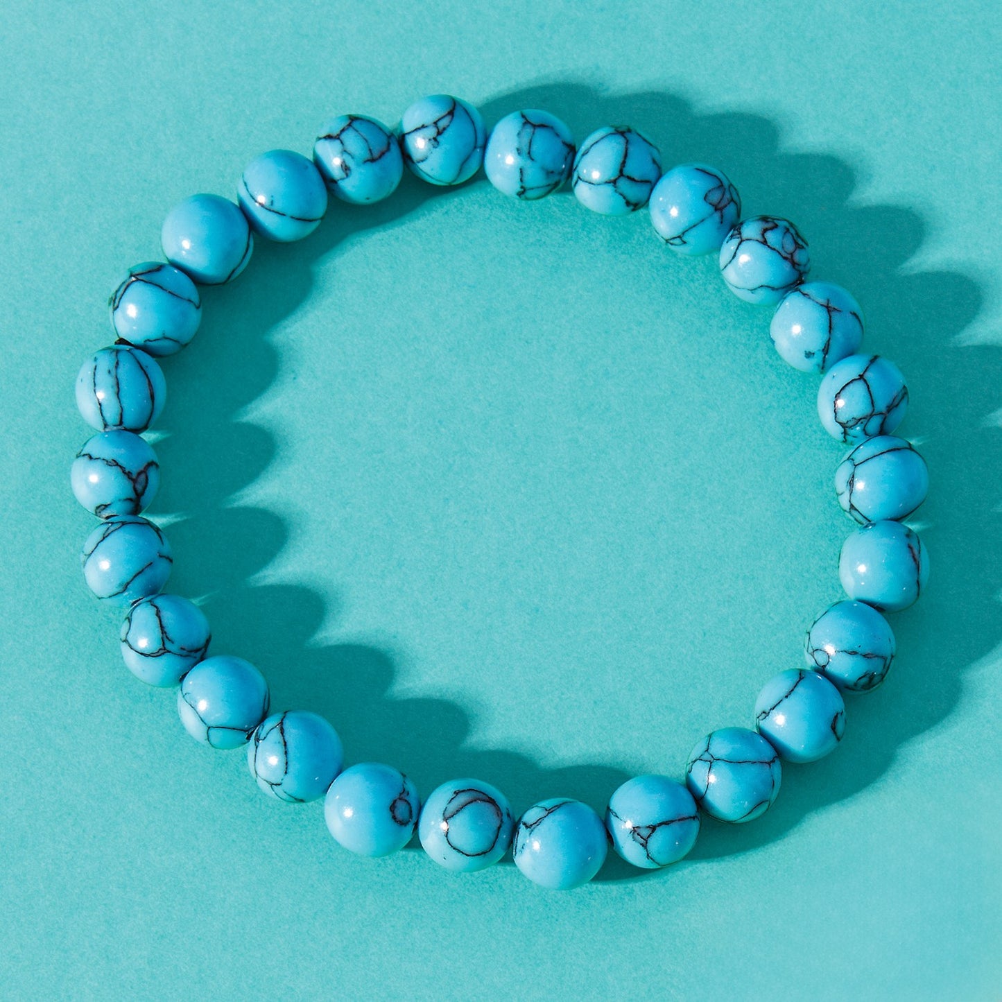 Chisel 8mm Blue Turquoise Agate Beaded Stretch Bracelet