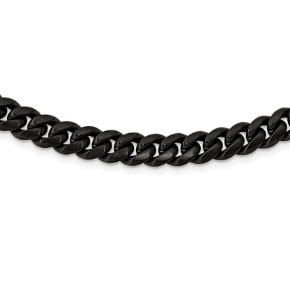 Chisel Stainless Steel Brushed Black IP-plated 10mm 24 inch Curb Necklace