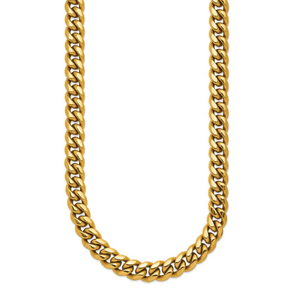 Chisel Stainless Steel Polished Yellow IP-plated 8mm 24 inch Curb Link Necklace