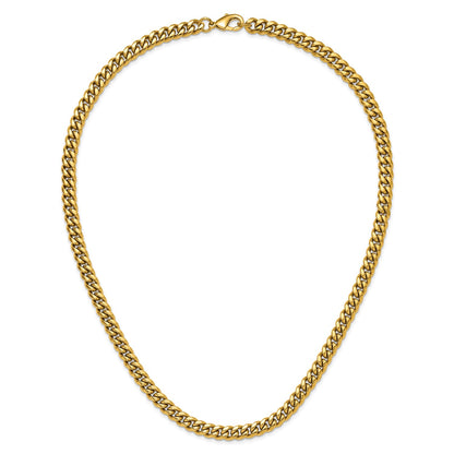 Chisel Stainless Steel Polished Yellow IP-plated 8mm 24 inch Curb Link Necklace