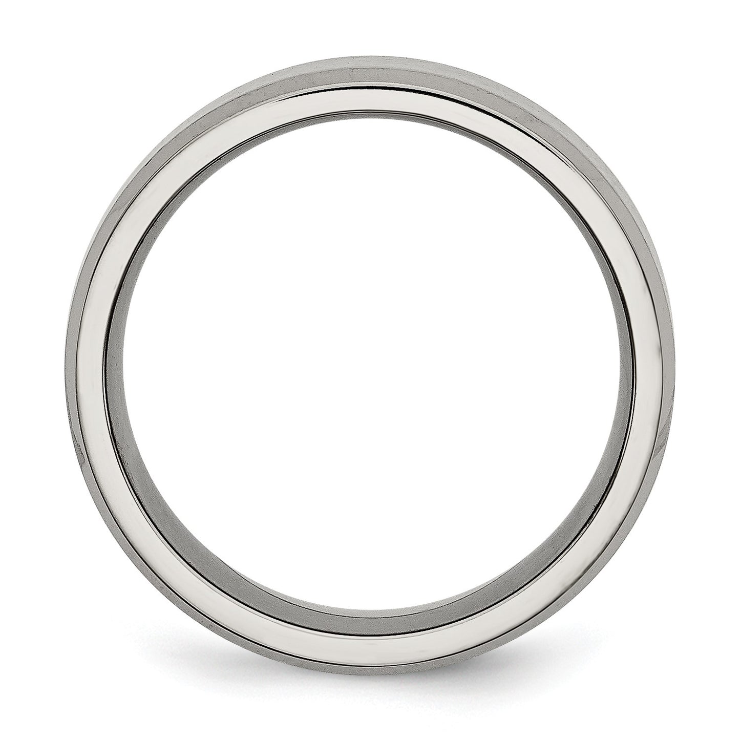 Chisel Titanium Brushed and Polished 8mm Beveled Edge Band