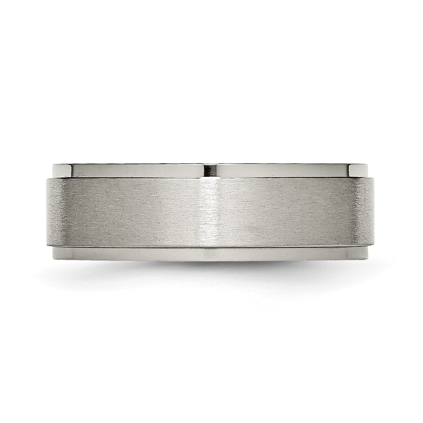 Chisel Titanium Brushed Center 7mm Ridged Edge Band