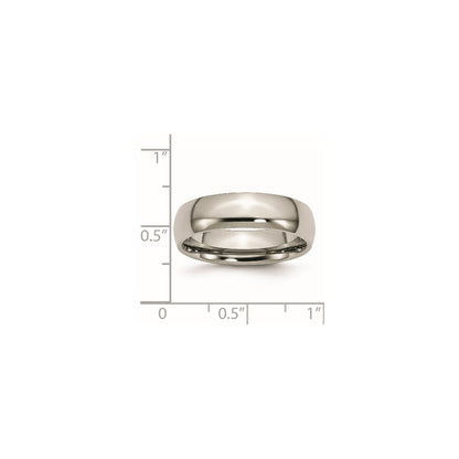 Chisel Titanium Polished 6mm Half Round Band