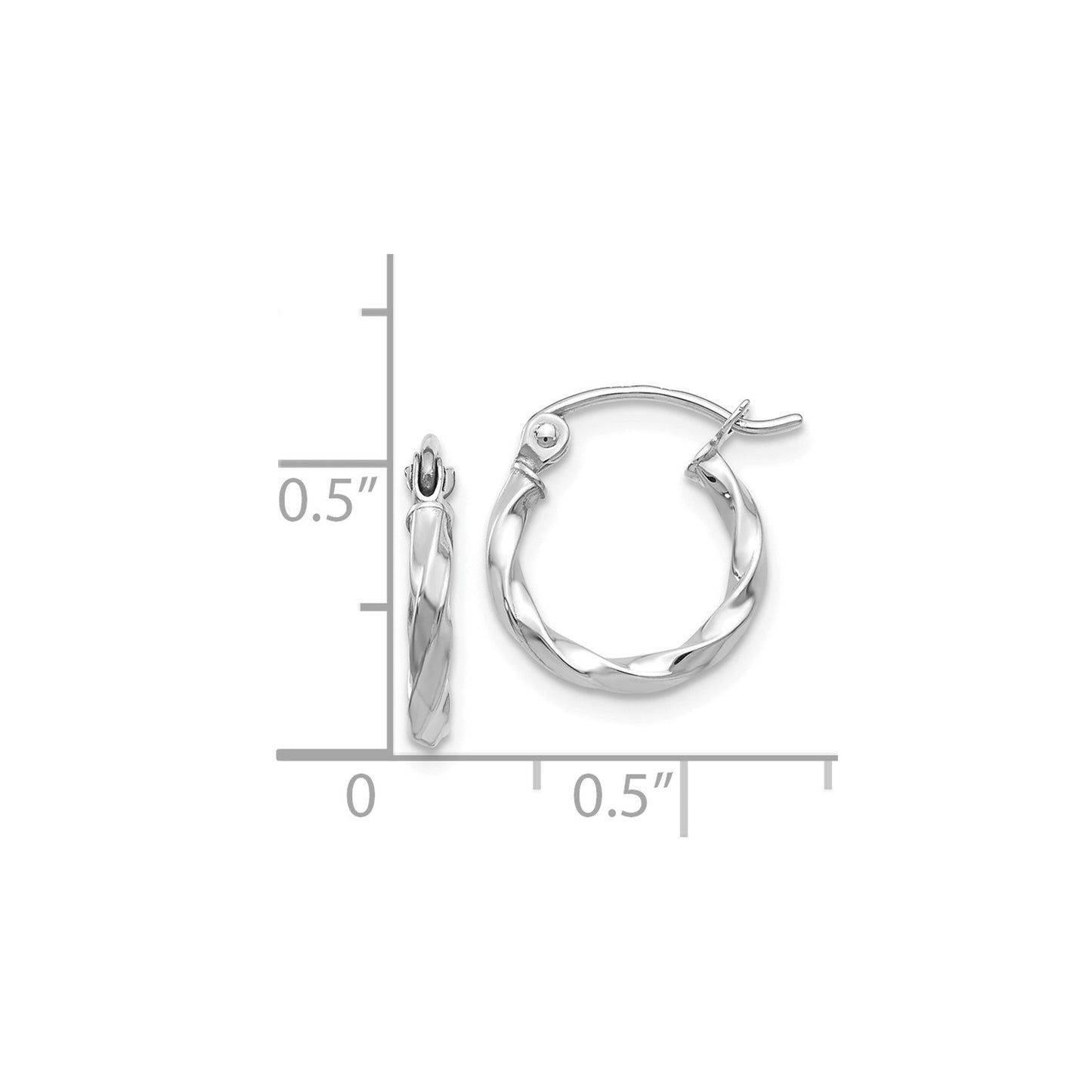 14k WG Twist Polished Hoop Earring