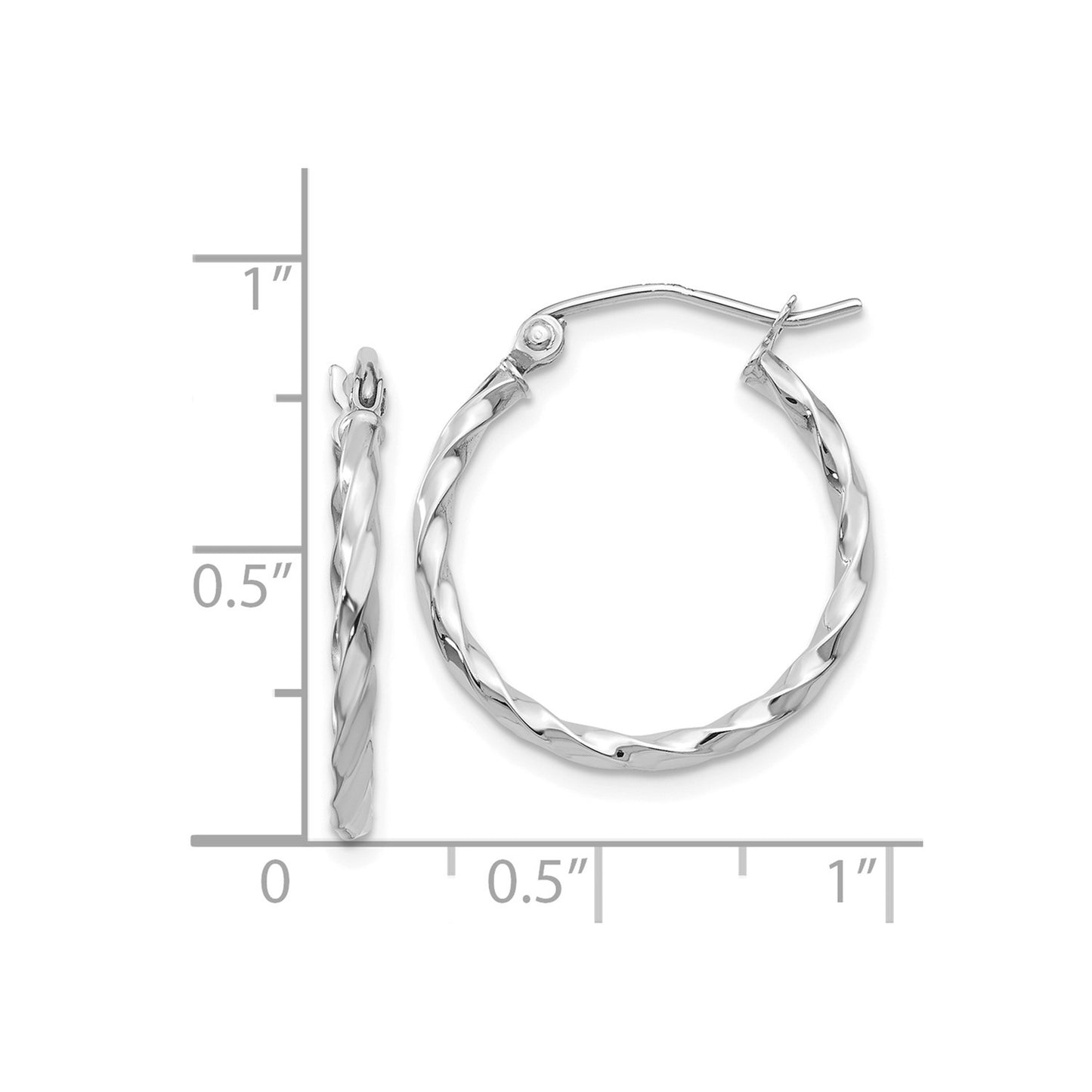 14k WG Twist Polished Hoop Earring