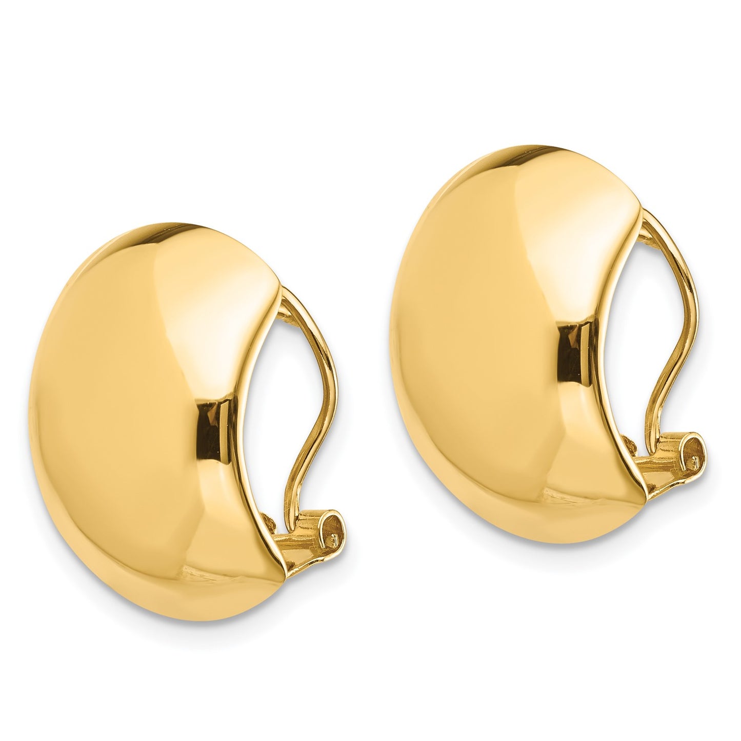 14K Polished Omega Back Earrings