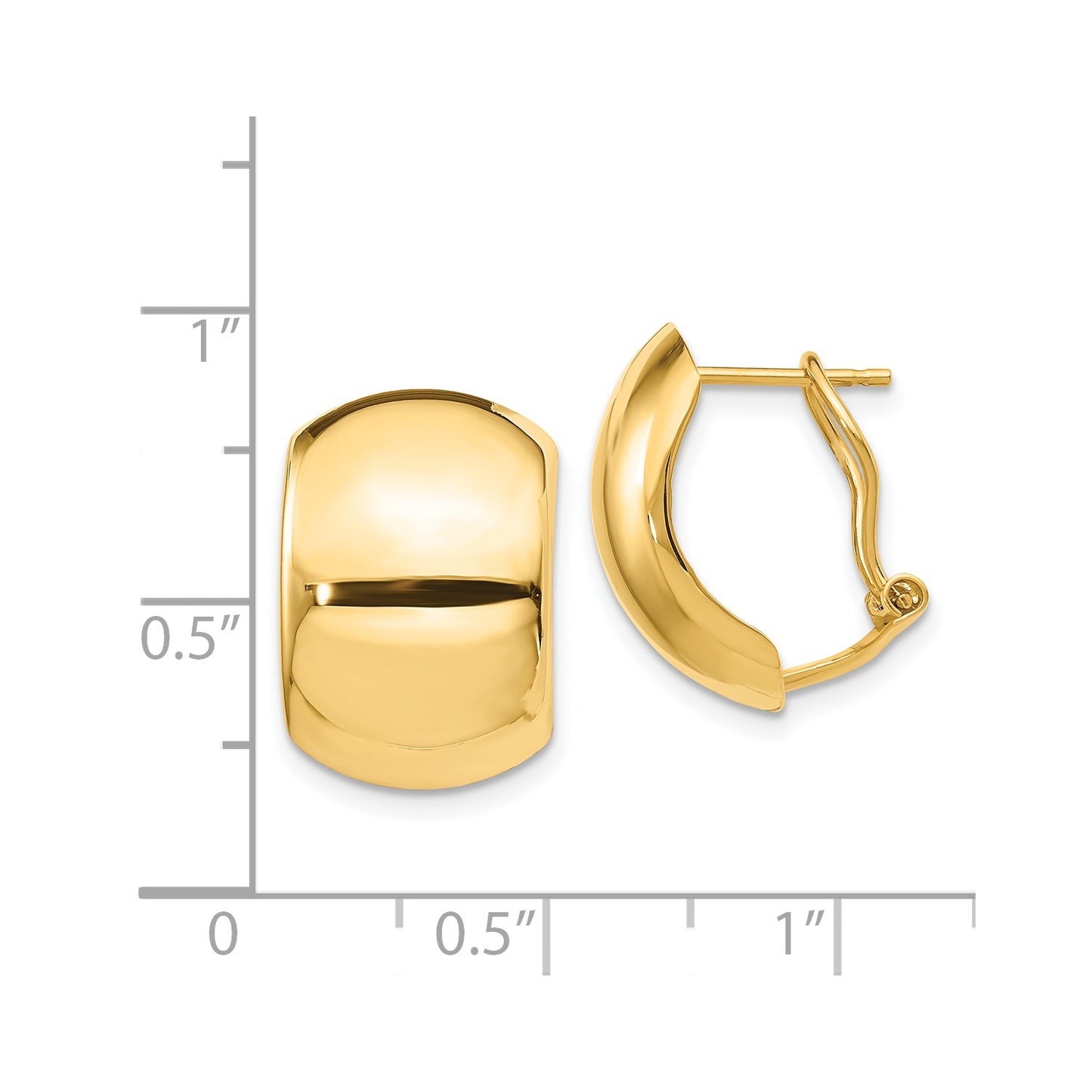 14K Polished Omega Back Earrings