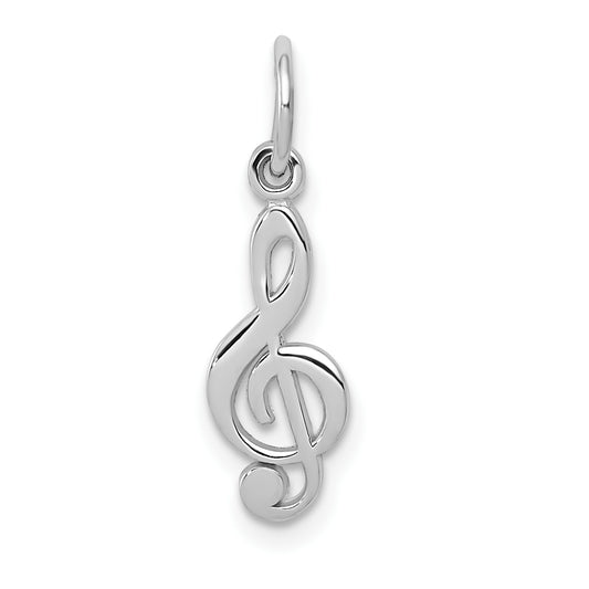 14k White Gold Treble Clef Charm