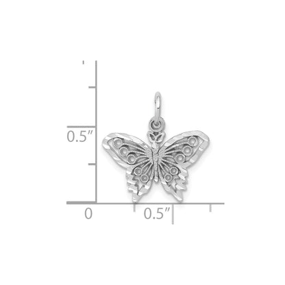 14k White Gold Butterfly Charm