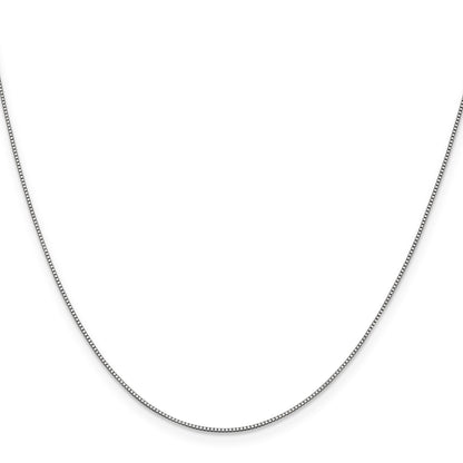 14K White Gold 20 inch .7mm Box with Lobster Clasp Chain