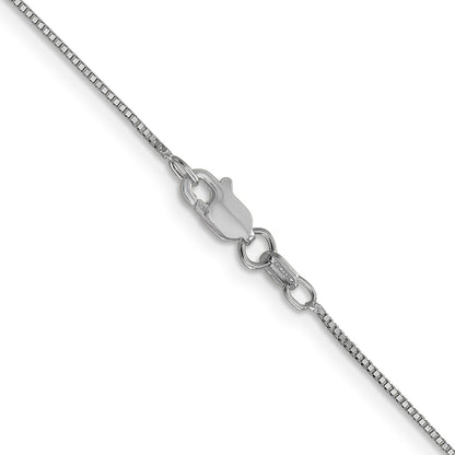 14K White Gold 18 inch .7mm Box with Lobster Clasp Chain