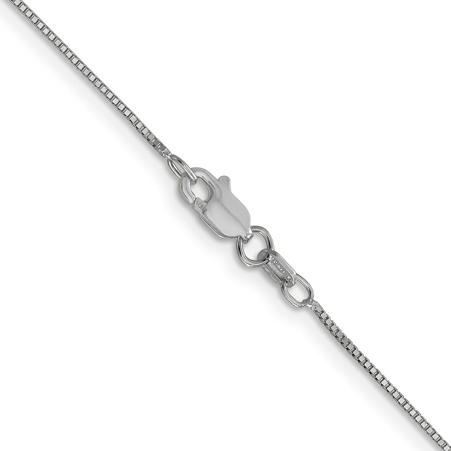 14K White Gold 16 inch .7mm Box with Lobster Clasp Chain