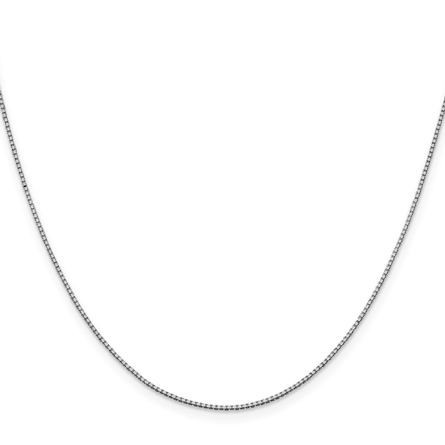 14K White Gold 18 inch .95mm Box with Lobster Clasp Chain