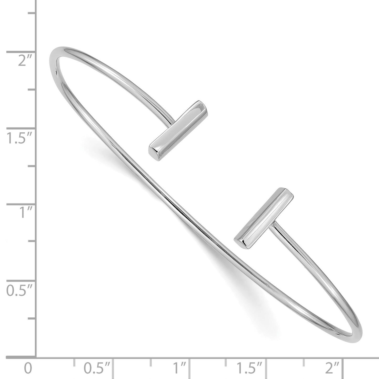 14k White Gold Flexible Bar Bangle