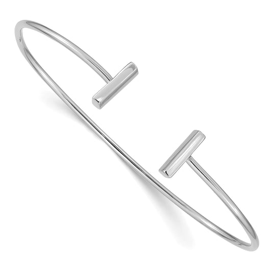 14k White Gold Flexible Bar Bangle