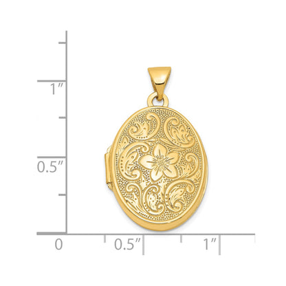 14k Scrolled Floral Locket