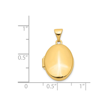 14k Yellow Gold Plain Polished Oval Locket