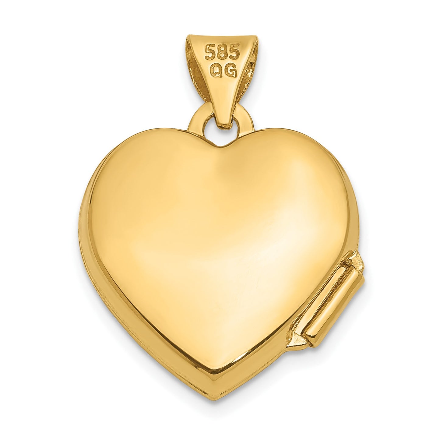 14k Scroll Heart Locket