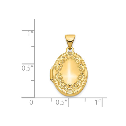 14k Scroll Oval Locket