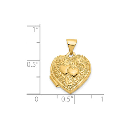 14ky Double Heart Locket