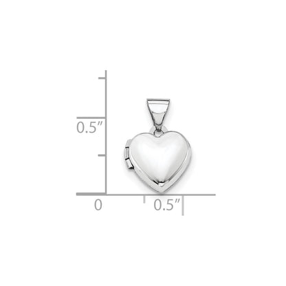 14k White Gold Polished Heart-Shaped Locket