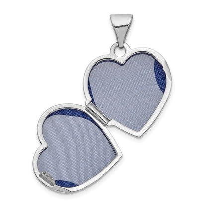 14k White Gold Polished Heart-Shaped Locket