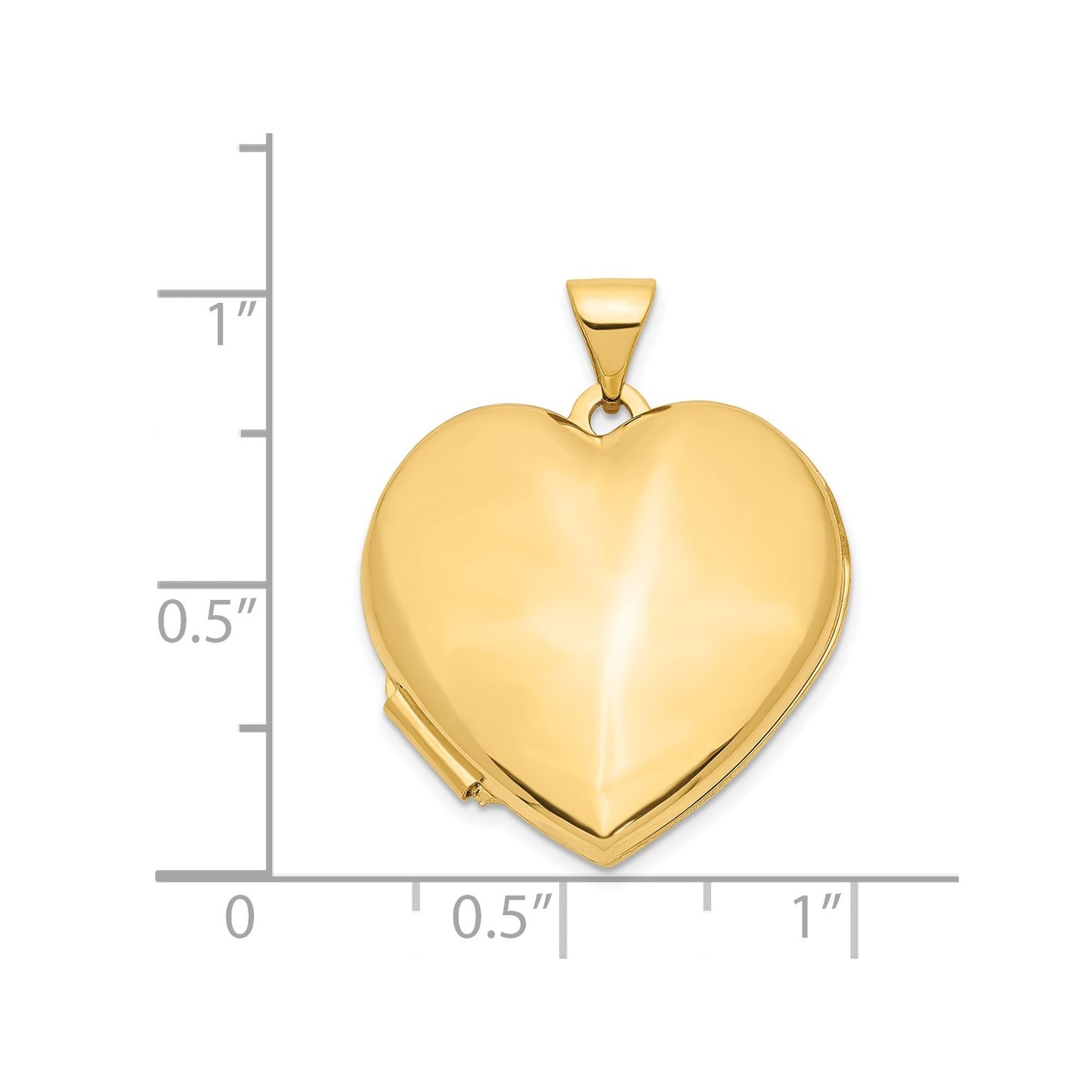 14k 21mm Heart Domed Locket