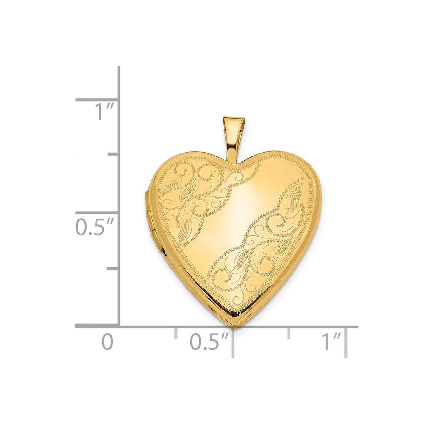 14ky 20mm Swirl Heart Locket