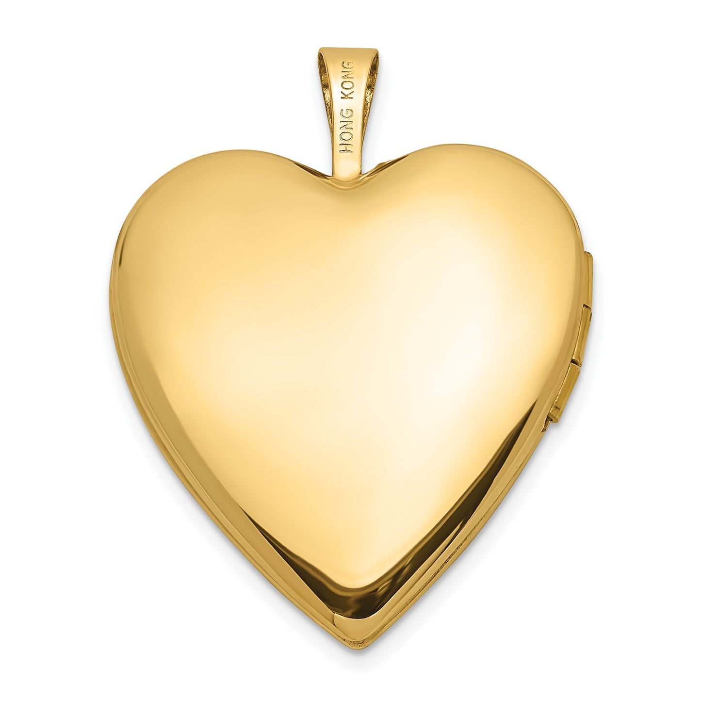 14K 20mm Diamond Polished and Satin Heart Locket