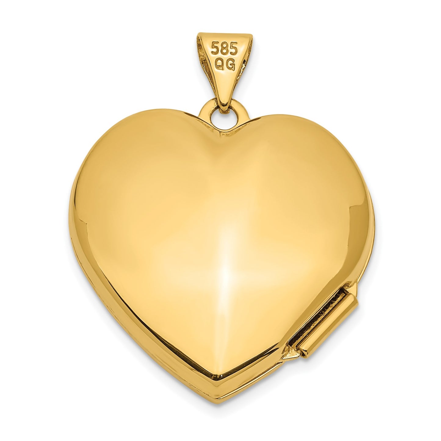 14k Two-tone Dia Always in my Heart w/ Heart Charm Inside 21mm Heart Locket