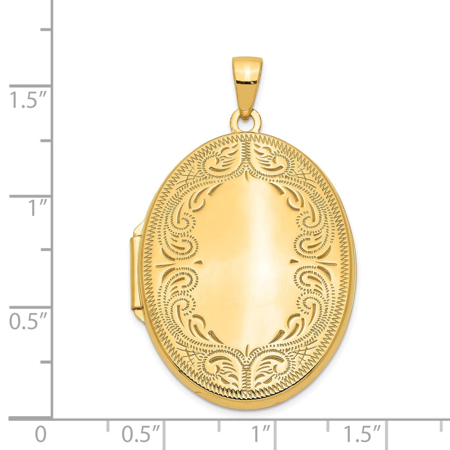 14k Yellow Gold 31mm Oval Scroll Locket