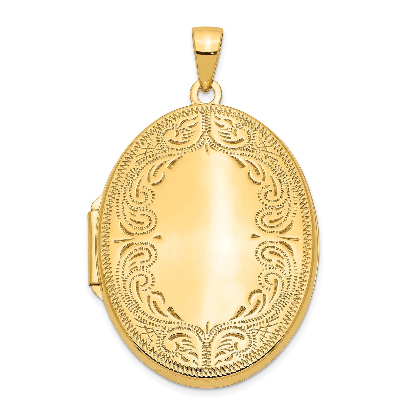 14k Yellow Gold 31mm Oval Scroll Locket