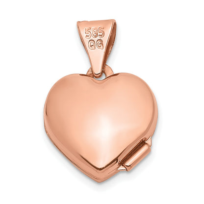 14k Rose Gold w/ White Rhodium 12mm Heart Locket