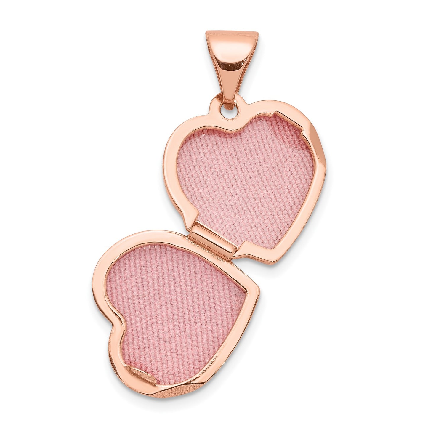 14k Rose Gold w/ White Rhodium 12mm Heart Locket