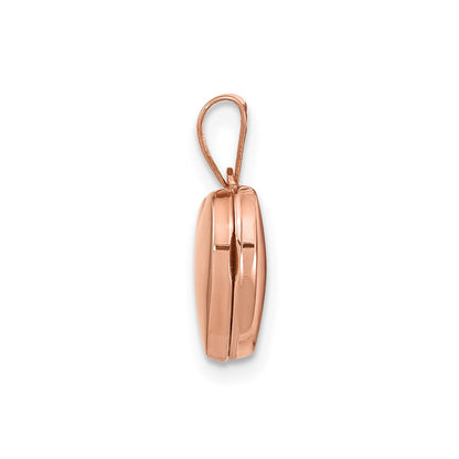 14k Rose Gold 10mm Plain Heart Locket