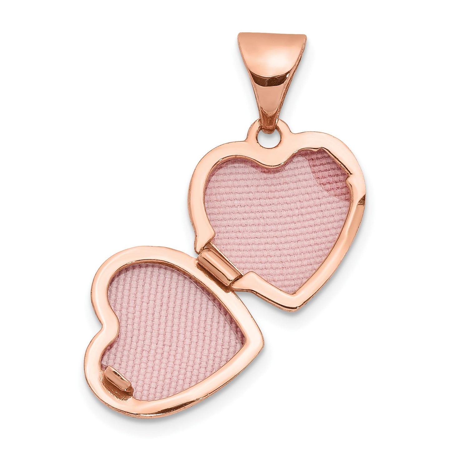 14k Rose Gold Polished 10mm Heart-Shaped Scrolled Locket