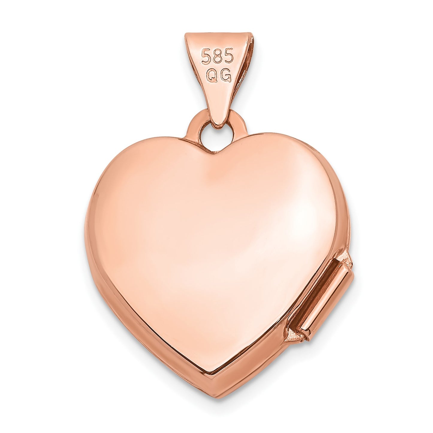 14k Rose Gold 15mm Floral Heart Locket