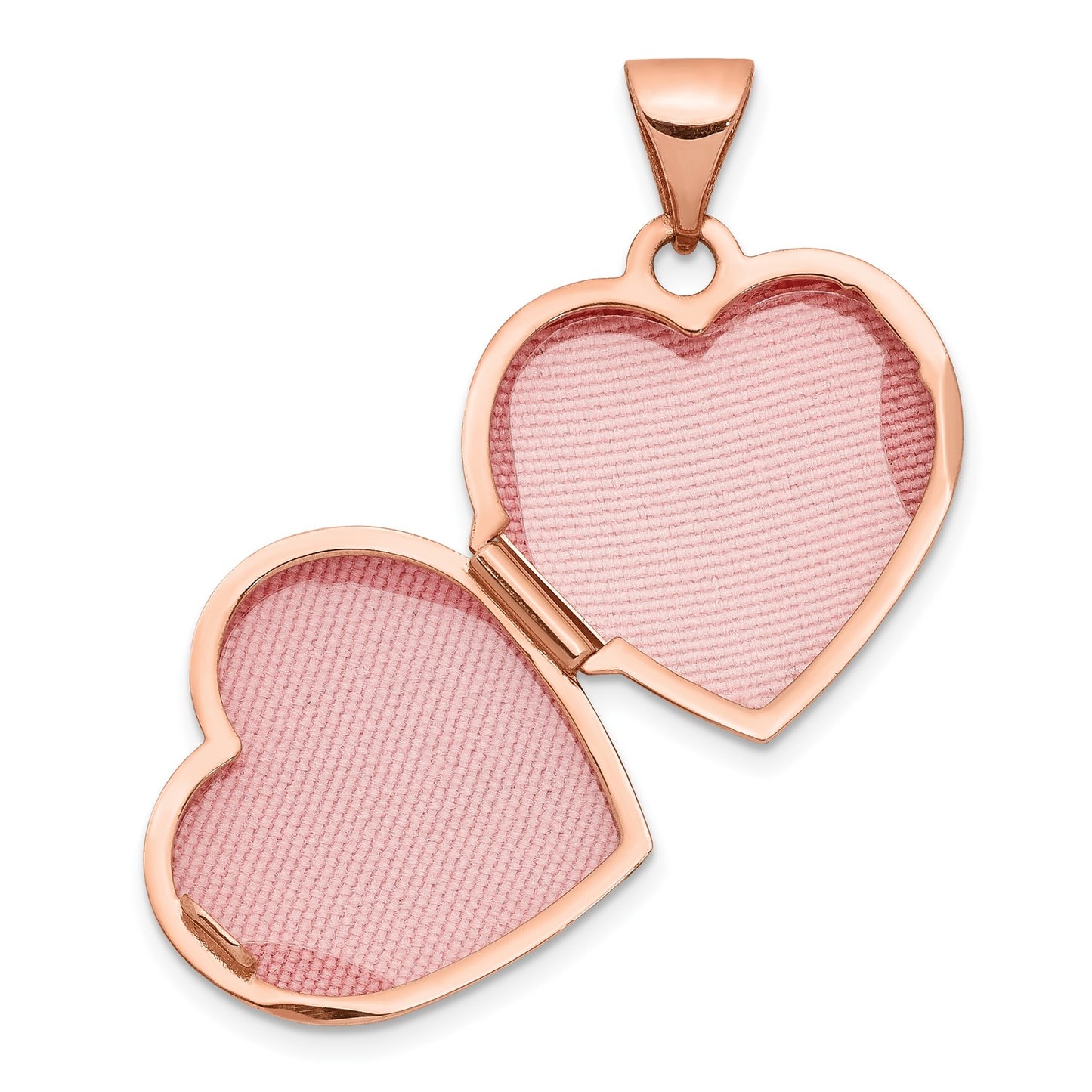 14k Rose Gold 15mm Floral Heart Locket