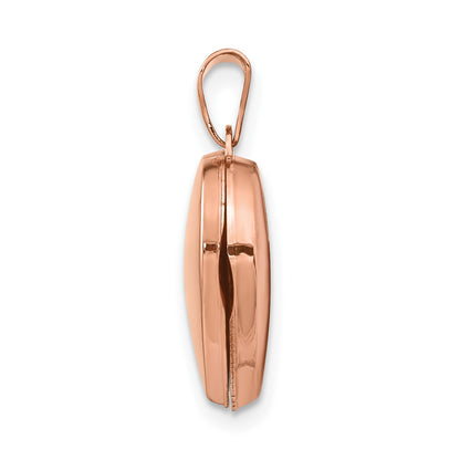 14k Rose Gold Diamond Polished 15mm Heart Locket