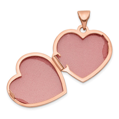 14k Rose Gold 18mm Domed Heart Locket