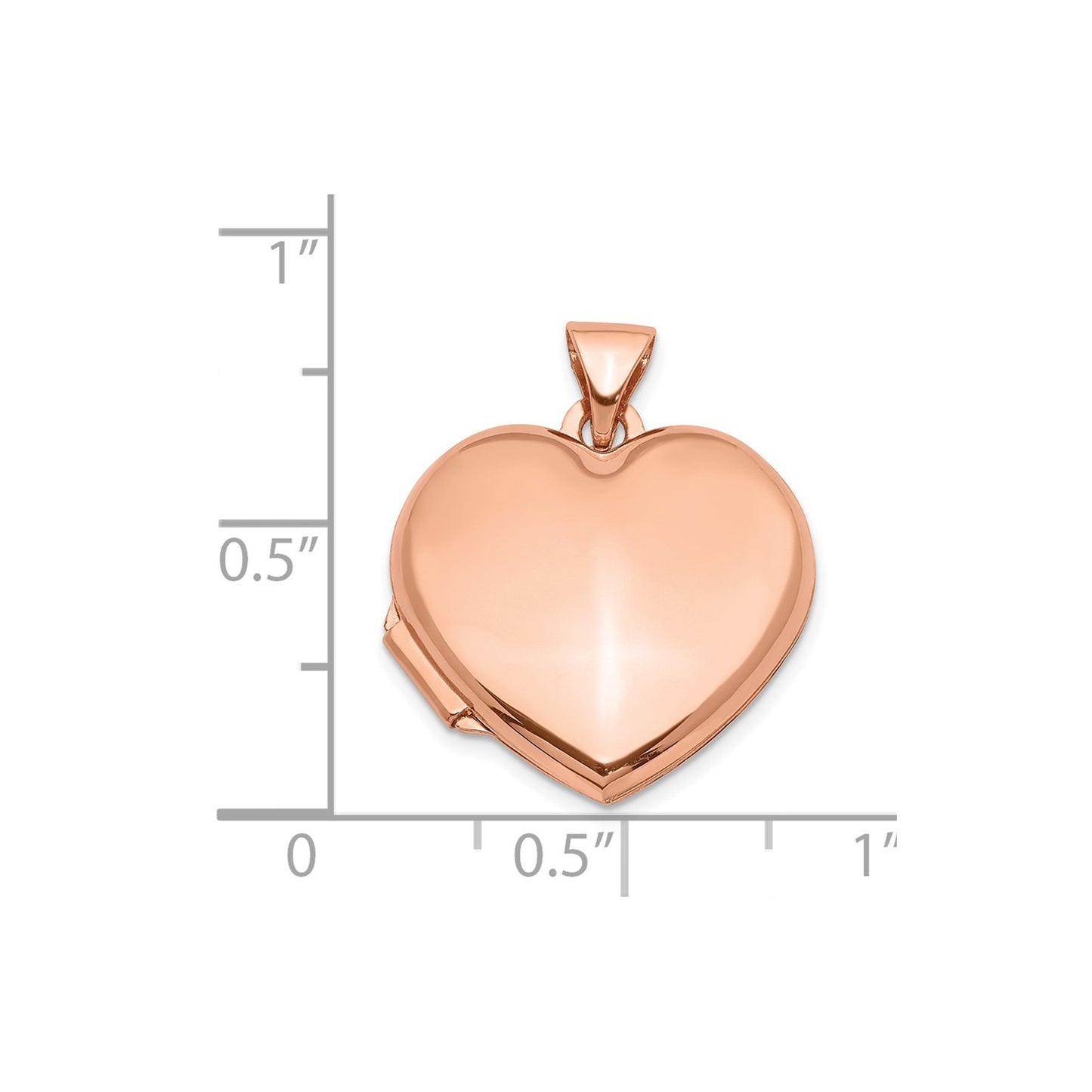 14k Rose Gold 18mm Domed Heart Locket